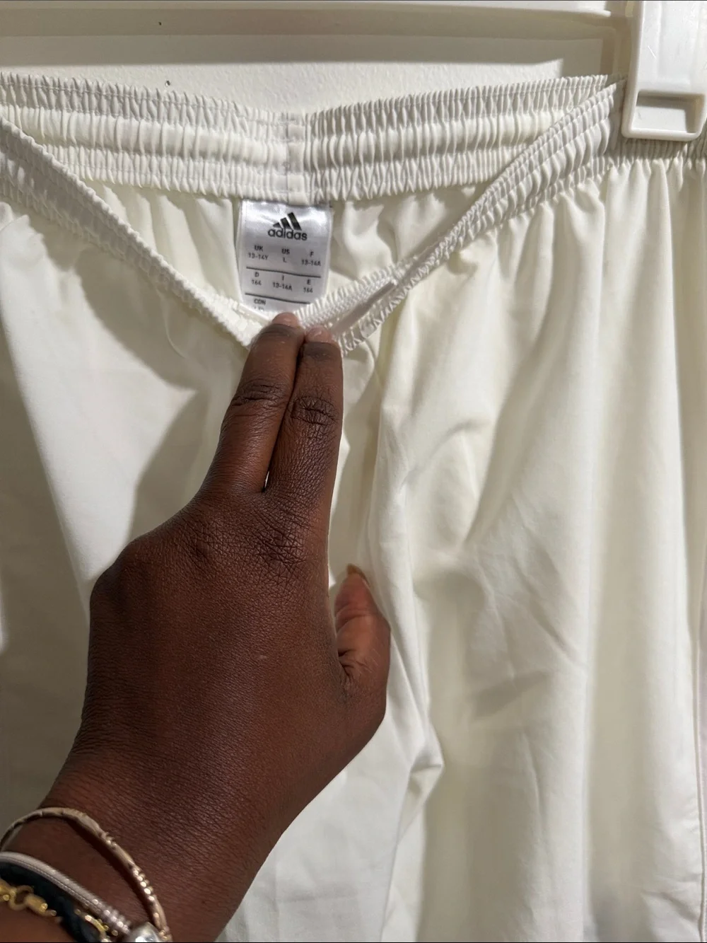 adidas Cream Elastic-Waist Mini Skirt